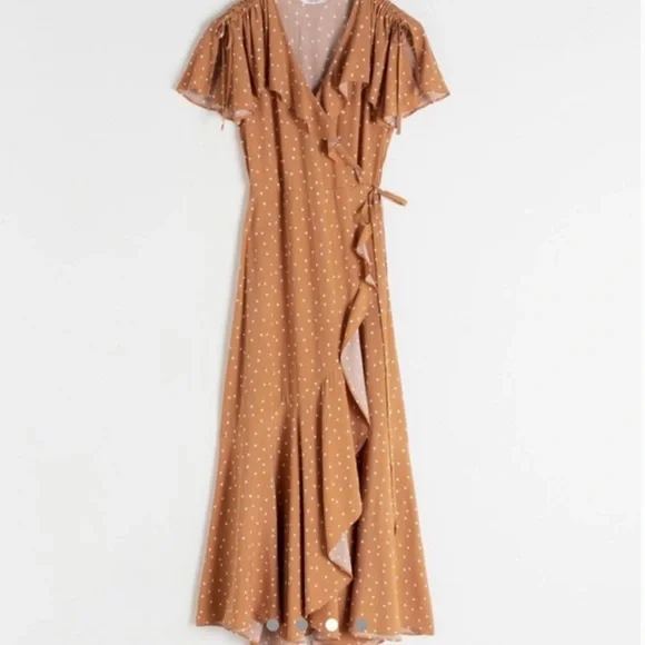 wedding guest wrap dress midi Women's Wedding Guest Dress Wrap Polka Dot